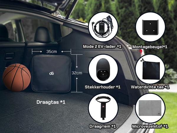 Laadkabel dè 3.7 kw met led scherm IP66 waterdicht.