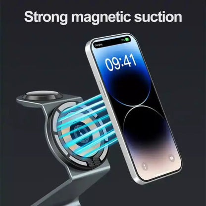 3 in 1 Transparent 15W Magnetic Wireless Charger Pad holder