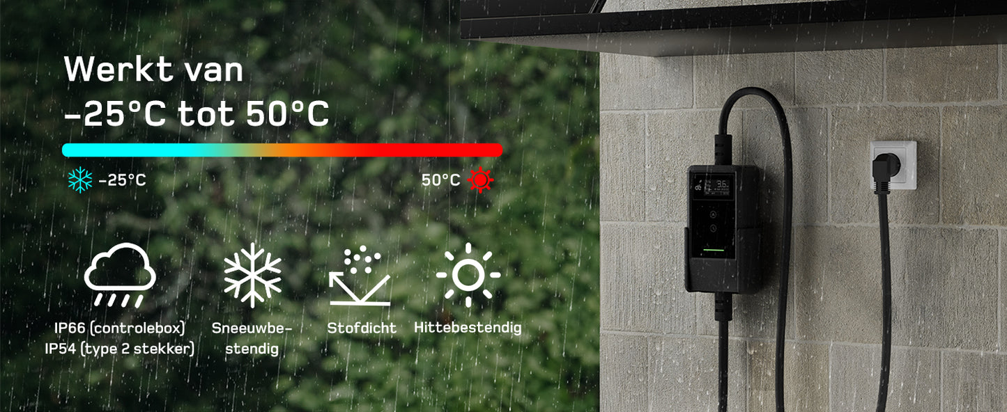 Laadkabel dè 3.7 kw met led scherm IP66 waterdicht.