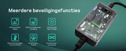 Laadkabel dè 3.7 kw met led scherm IP66 waterdicht.