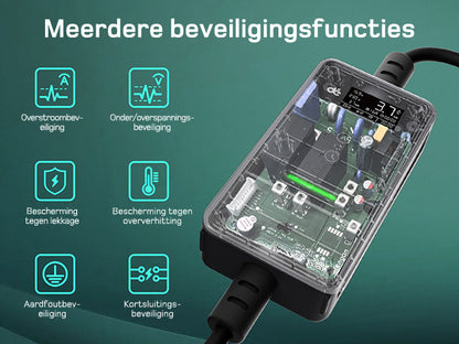Laadkabel dè 3.7 kw met led scherm IP66 waterdicht.