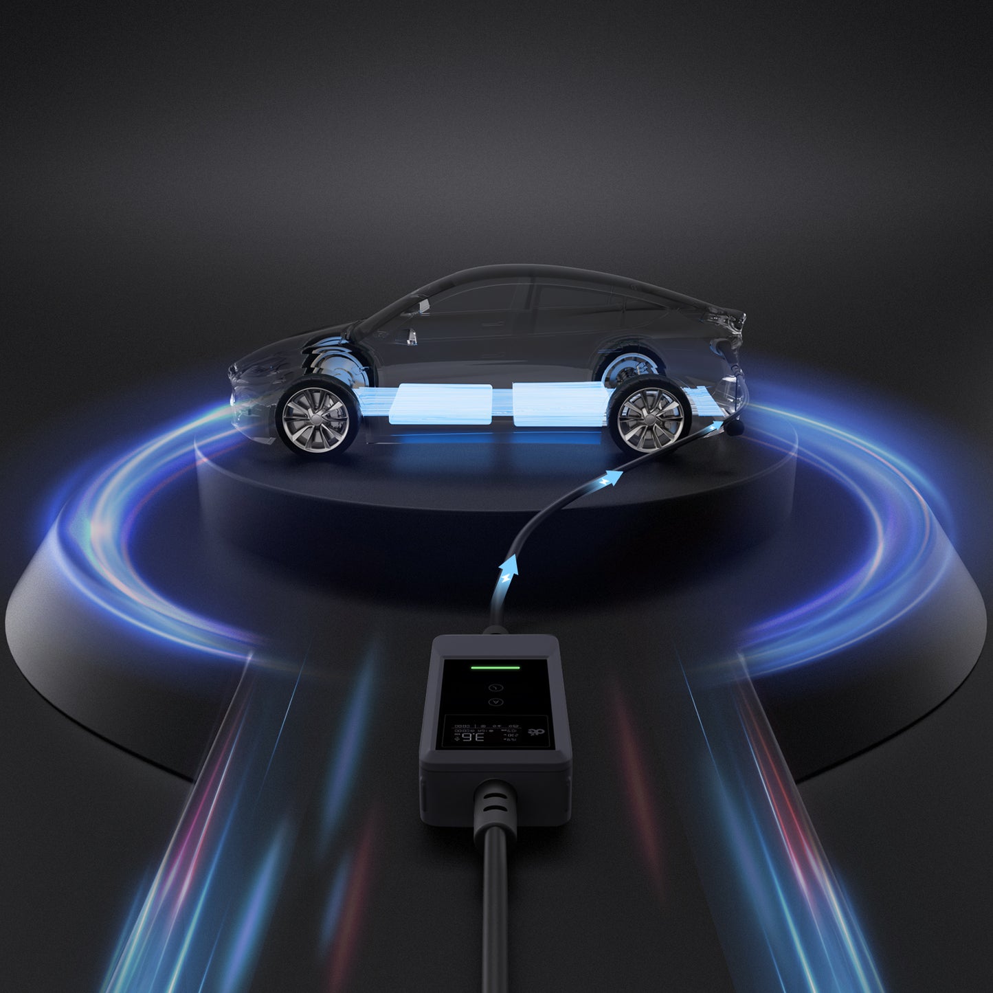 Laadkabel dè 3.7 kw met led scherm IP66 waterdicht.