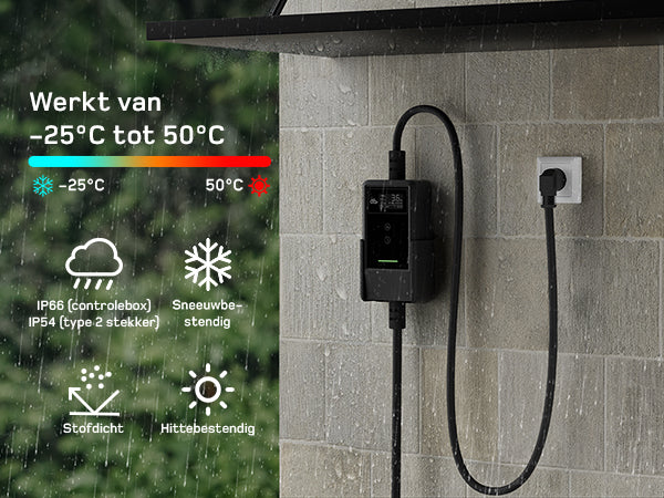 Laadkabel dè 3.7 kw met led scherm IP66 waterdicht.